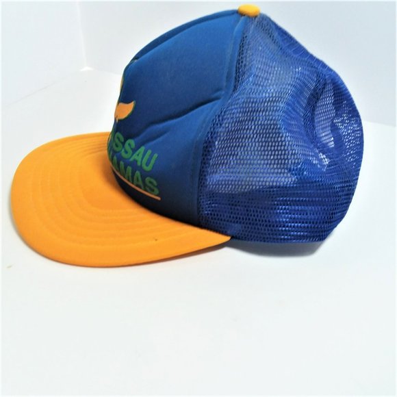 Vintage Ball Cap Nassau Bahamas Snapback Hat Baseball Trucker Hat Mesh Tropical - Picture 2 of 5